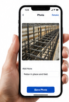Example mobile inspection screen with a field photo and observation